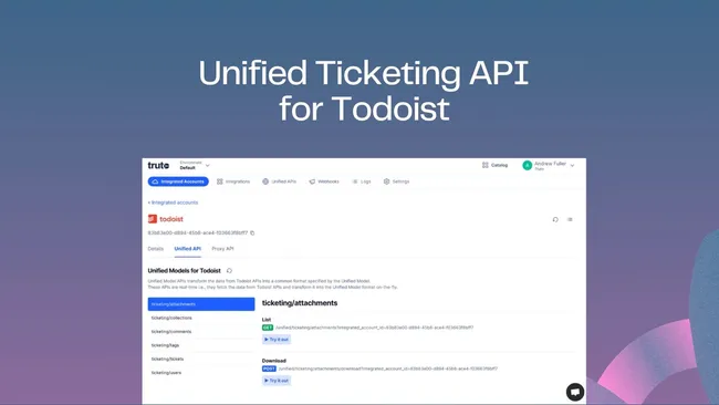 Unified ticketing API for Todoist