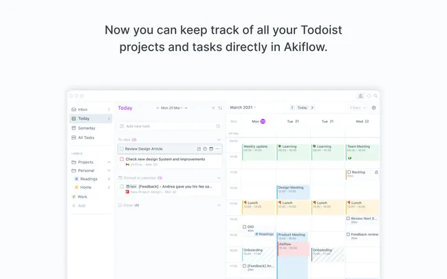 Now you can keep track of all your Todoist projects and tasks directly in Akiflow