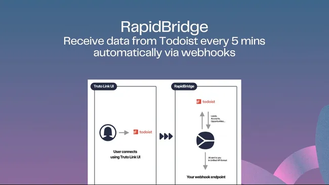 RapidBridge: Receive data from Todoist every 5 mins automatically via webhooks