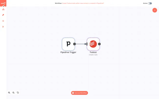Create Todoist tasks when new contact is created in Pipedrive