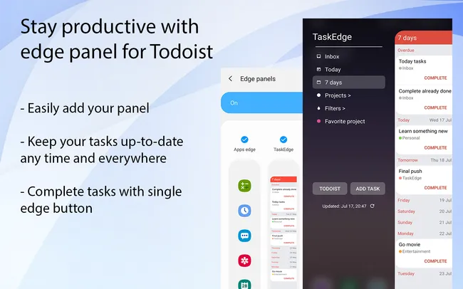 Task edge todoist integration screen 1