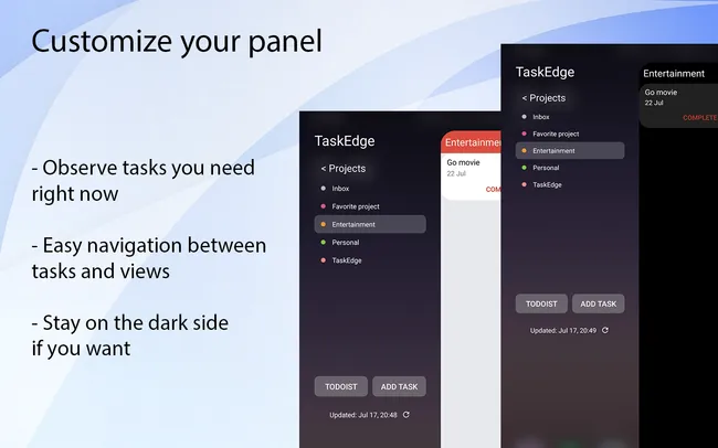 Task edge todoist integration screen 2