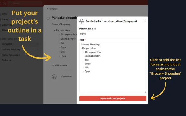 Umieść konspekt projektu w zadaniu
