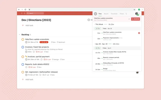 Everhour-Dashboard in Todoist