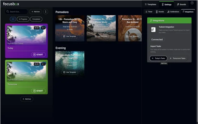 Импортируйте задачи на сегодня и завтра