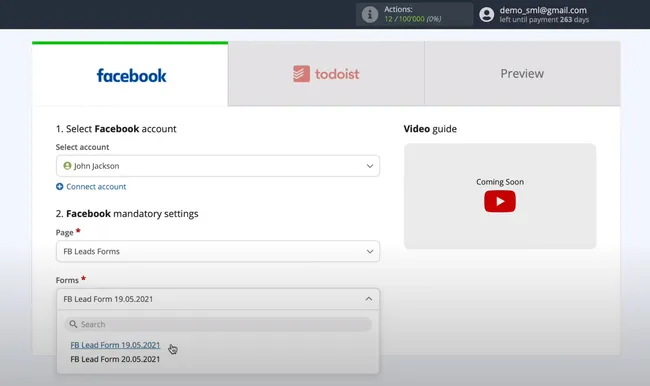 Save My Leads connection step 1
