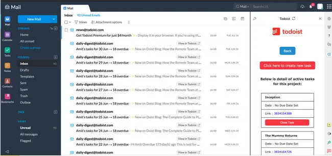 Todoist ZohoMail 1