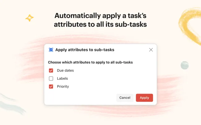 Task Helper - Apply attributes to sub-tasks