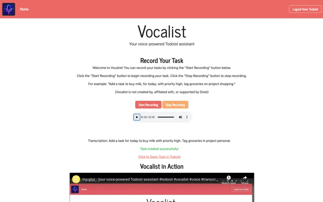 Convert your voice command to a task