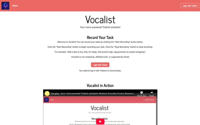 Log in with Todoist to get started
