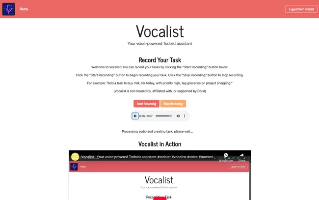 Click “Start Recording” to record your task