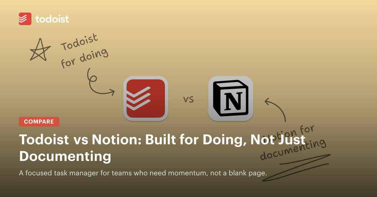 Todoist vs Notion: Built for Doing, Not Just Documenting