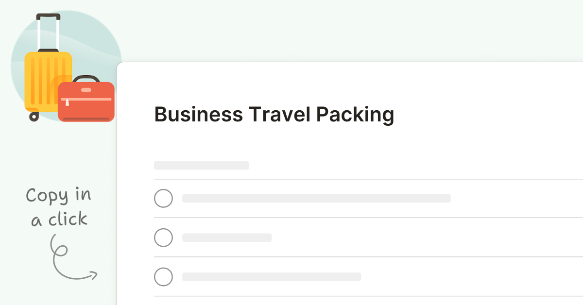 Business Travel Packing - Templates | Todoist